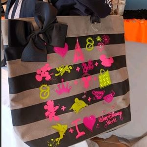 Disney Store I Love Disneyworld Gray and Black  Bag/purse/tote NWOT